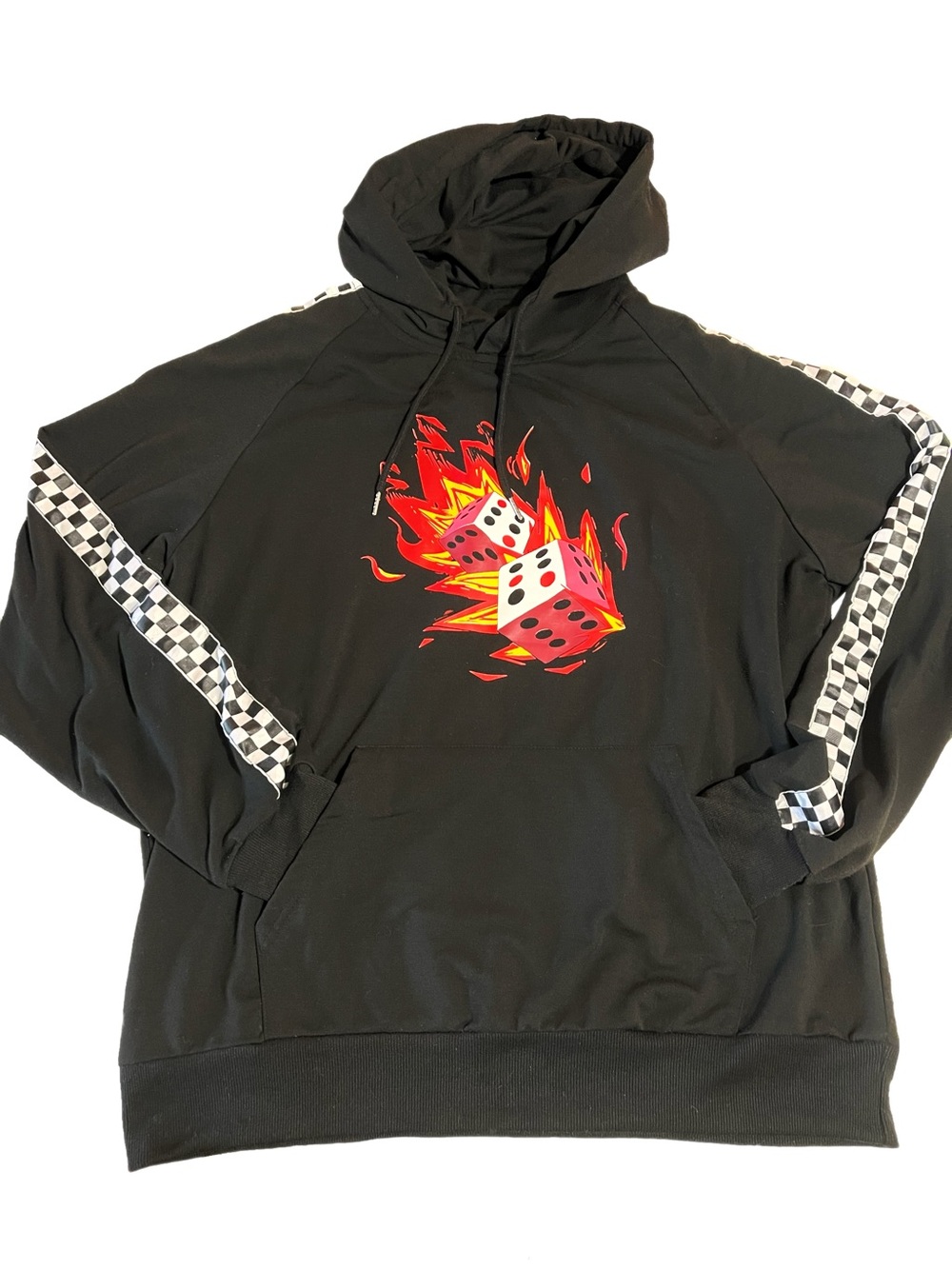 Zaful Men’s Flame Dice Graphic Hoodie